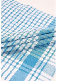 Resim Pamuklu Turkuaz Renkli Pöti Kareli 4'lü Kurulama Bezi, Beslenme Örtüsü, Servis Peçetesi 