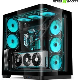 Resim Hyper Rocket V335R ATX 8 Argb Fan 850W PSU Siyah Oyuncu Kasası 