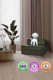 Resim Mobidu Shift Tekli Aktivite Koltuk – Yatak Olabilen Modüler Berjer – Fitilli Kadife - Koyu Yeşil 