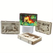 Resim 3D Ahşap Puzzle Sanat Seti, 1 Adet, Dinozor, Fil, Zürafa, Denizatı, Kendin Yap El Yapımı 3D Resim El Sanatları, Boyasız Ahşap Malzeme, Sanat Araçları ve Malzemeleri, Ağaç İşleme Malzemeleri 