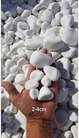 Resim Asenya Mezar Taşı 50 Kg 2-4 Cm Beyaz Dolomit Taş Dere Çakıl Taşı Bahçe Süs Taşı Mezar Süsleme Taşı 