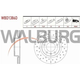 Resim Peugeot 308 Fren Diski Ön Havalı Performans Delikli 5 Bjn 266x22x71,07x48 1642761280 