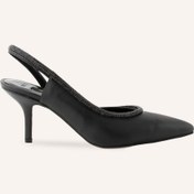 Resim SEÇ KUNDURA Seç 7991 Taş Detaylı Stiletto (8cm) Siyah Saten 