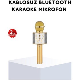 Resim Karaoke Mikrofonu Bluetooth Usb Aux Girişli Yankı Efektli 