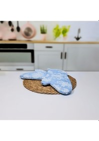 Resim Hometarz 2 Li Desenli Keçeli Isıya Dayanıklı Kumaş Fırın Eldiveni 