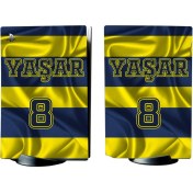 Resim Kt Grup Sarı-Lacivert Forma Kişiselleştirilebilir Playstation 5 Standart Kasa Dijital Versiyon Full Sticker Kaplama Seti 