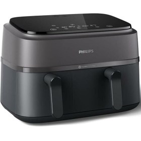 Resim Philips Airfryer NA350/00 Çift Hazneli Fritöz 