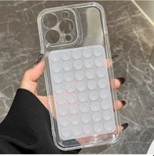 Resim Zhanglei001 iPhone Uyumlu 15 Şeffaf Emniyetli Kılıf Ve Duvar Askılı Çift Taraflı Vantuz Seti 
