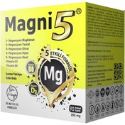 Resim Magni5 Magnezyum 5 Etkili Form 3 Aylık 90 Kapsül B6 D3 Vitamini Bisglisinat Malat Taurat Sitrat Oksit 