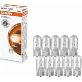 Resim Parcafix 12V T10 W5W Dipsiz Park Gösterge Ampulü 10 Adet Osram 2825 