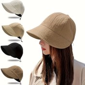 Resim 1 adet Kadın Polyester Beyzbol Şapkası, Tüm Mevsimler, Makinede Yıkanabilir, Düz Renk & Waffle Dokulu Seçenekler, Plaj, Seyahat & Açık Hava Aktiviteleri için Mükemmel, Açık Hava Aktivitesi Şapkası | İpli Kapatma | İnşaat, Plaj Aksesuarları 
