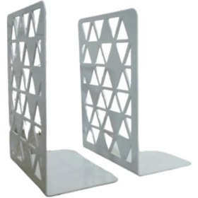 Resim 2' li Metal Kitap Tutacağı Beyaz - Hediyelik (2 Adet) 