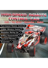 Resim 9010-1f 1:10 Kumandalı 40 Cm Dev Off-road Araba Şarjlı, 2.4ghz, Yüksek Hızlı Rc Arazi Aracı - Kırmızı 