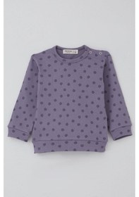 Resim Breeze Kız Bebek Pijama Takımı Omuzdan Patlı Puantiye Desenli 4 Ay-1 Yaş, Lila Lila 