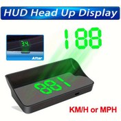 Resim Araba HUD Baş Üstü Ekranı Araç Hızı Çok Fonksiyonlu Dijital GPS Spidometre LCD Projeksiyon Gösterge Kümesi MPH veya KM / H Tak ve Çalıştır 