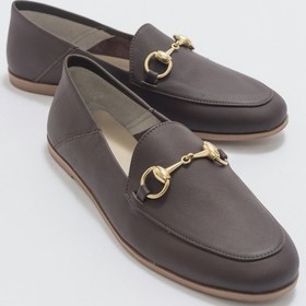 Resim Luvishoes F03 Kahve Cilt Hakiki Deri Babet Kahverengi 