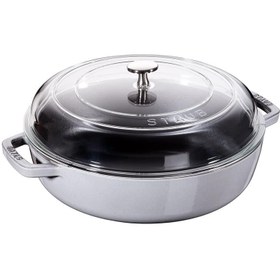 Resim Staub B Cam Kapaklı Döküm Tencere 28 cm Grafit Gri 