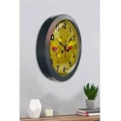 Resim Bahat Salon Ofis Duvar Saati Gri Metal Çerçeve 36 cm 