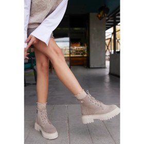 Resim Elisha Butik Marco Vizon Süet Renkli Hakiki Deri Kadın Postal 