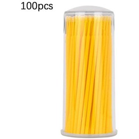 Resim 100 Adet Şişelenmiş Tek Kullanımlık Pamuklu Çubuk Kirpik Aşılama Cara Temizleme Çubuğu 