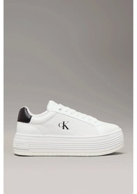 Resim Calvin Klein Kadın Platform Taban Beyaz Deri Sneaker Çok Renkli 