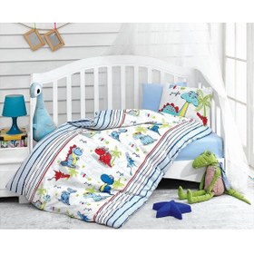 Resim Cotton Box Dino Mavi Bebek Nevresim Takımı 