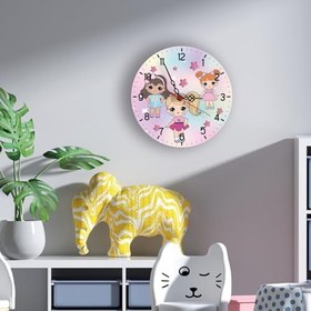 Resim Bebek Çocuk Odası Öğretici Sessiz Akar 28cm Duvar Saati UV Dijital Baskı Saat Mdl0033 