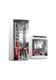 Resim Buzdolabı Ve Bulaşık Makinası Beyaz Eşya Sticker Kaplama Londra Yağlıboya 