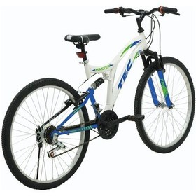 Resim Belderia Tec Master 26 Jant 21 Vites Çift Amortisörlü Dağ Bisikleti 48 Cm Beyaz / Mavi Siyah - Yeşil 