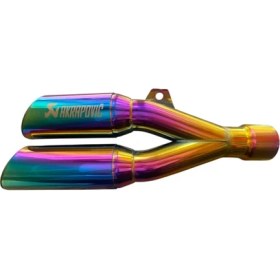 Resim Özgürce Yüksek Performanslı Yanık Mavi Çift Çıkış Egzoz Susturucu 