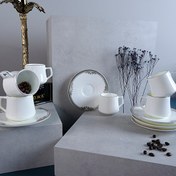 Resim Evaliza Versailles Platin 6 Kişilik Kahve Fincan Takımı 80 ML 