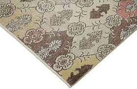 Resim 160x307 cm Kareli Kilim Bej Kareli Yün El Dokuma Modern Geometrik Etnik Eskitme Desenli Boho Oturma Odası Salon Yolluk Koridor Mutfak Halısı 