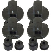 Resim icanPARES Hotpoint Ariston-ıcf-ınterfox Uyumlu Ankastre Set Üstü Ve Ocak 4 Lü Düğme Takımı - Siyah 