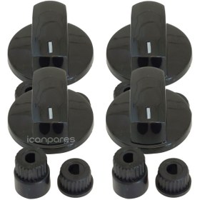 Resim icanPARES Hotpoint Ariston-ıcf-ınterfox Uyumlu Ankastre Set Üstü Ve Ocak 4 Lü Düğme Takımı - Siyah 