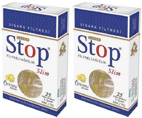 Resim Stop Slim Filtreli Ağızlık İnce Sigara Filtresi 25 li x 2 Paket 