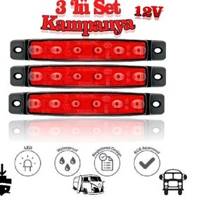 Resim Sanel 6 Ledli 3'lü Set Parmak Led 12v Kırmızı Sbb12r6 