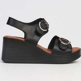 Resim Pierre Cardin ® | PC-7213- Siyah-Kadın Dolgu Topuk Ayakkabı 