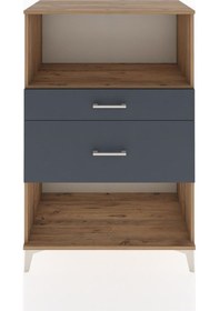 Resim Hyperion Dolap Tek Raflı 2 Çekmeceli 88x44x134 Çam-antrasit Atlas Çam 