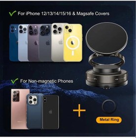Resim Mepa Metalik Magsafe Telefon Tutucu Tüm Yüzeylerle Uyumlu Vakumlu 360 Dönen Oynar Başlık Najmaddin Standart 