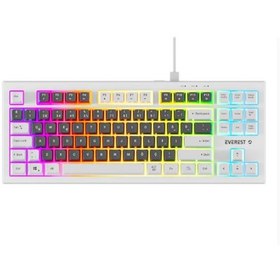 Resim Everest KB-98 SILENT TKL Gri Mavi-Beyaz Rainbow Q Membrane Klavye 