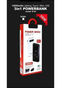 Resim 10.000 bin mAh Göstergeli Kablolu Powerbank 