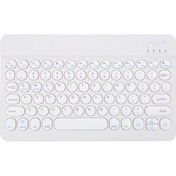 Resim Bt Klavye Şarj Edilebilir Sessiz Çoklu Sistem Uyumluluğu Çok Fonksiyonlu Tuş Uyumluluğu Bt Klavye + Usb Kablo Beyaz 