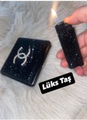Resim Lüks Taş Taşlı Sigara Tabakasi & Çakmak 