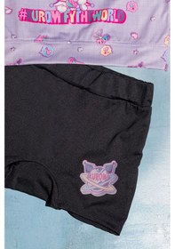 Resim Beniizle Desenli Kız Çocuk Bikini Takım Lila 