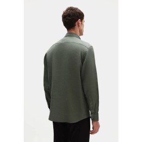 Resim D'S Damat Ds Damat Comfort Haki Düz Gömlek 4HC02AP01265M 
