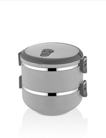 Resim Genel Markalar Love 2 Katlı Sefer Tası Yemek Termosu Gri 