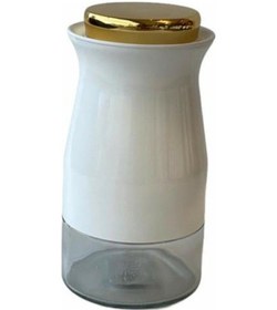 Resim Sembol Silidir 20 Cm Kavanoz White-Gold Kıtchenart-115 