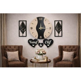 Resim Duvar Saati 40 Cm Çiçekler 30 Cm Kişiye Özel Modern No 142 Çok Renkli 