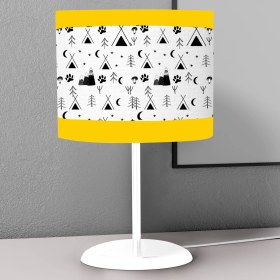 Resim instababyrooms Vahşi Doğa Çadır Desenli Çocuk Odası Dijital Baskılı Çocuk Odası Masaüstü Abajur Avize 