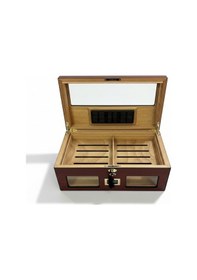 Resim Camlı Puro Kutusu Humidor Mat Maun Vişne 100's 